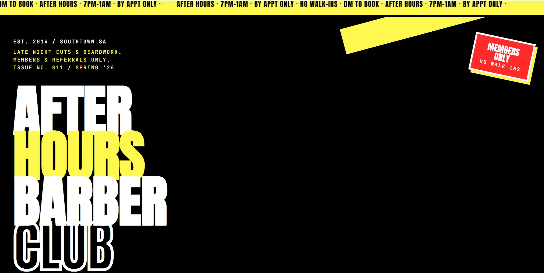 After Hours Barber Club website