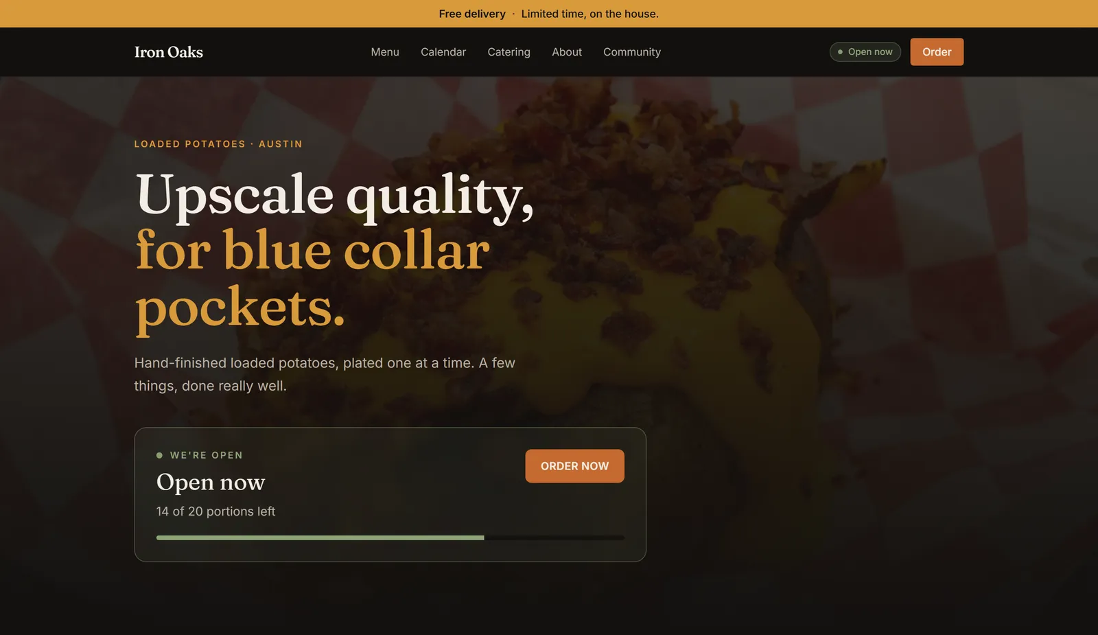 Iron Oaks food truck website