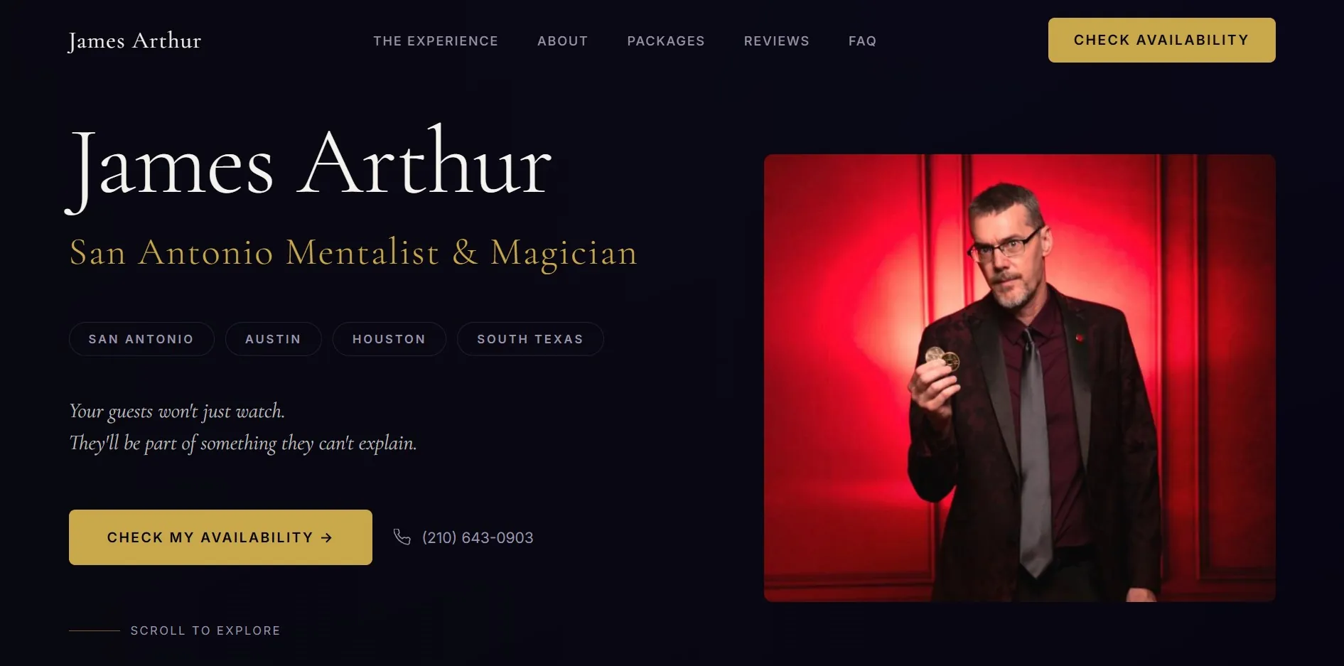 James Arthur Magic website